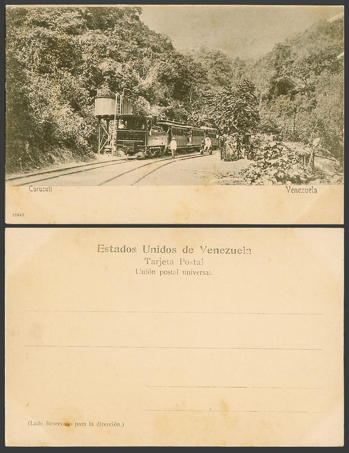 Venezuela Old UB Postcard Curucuti, Railway Station, Train, Railroads Rail 18948
