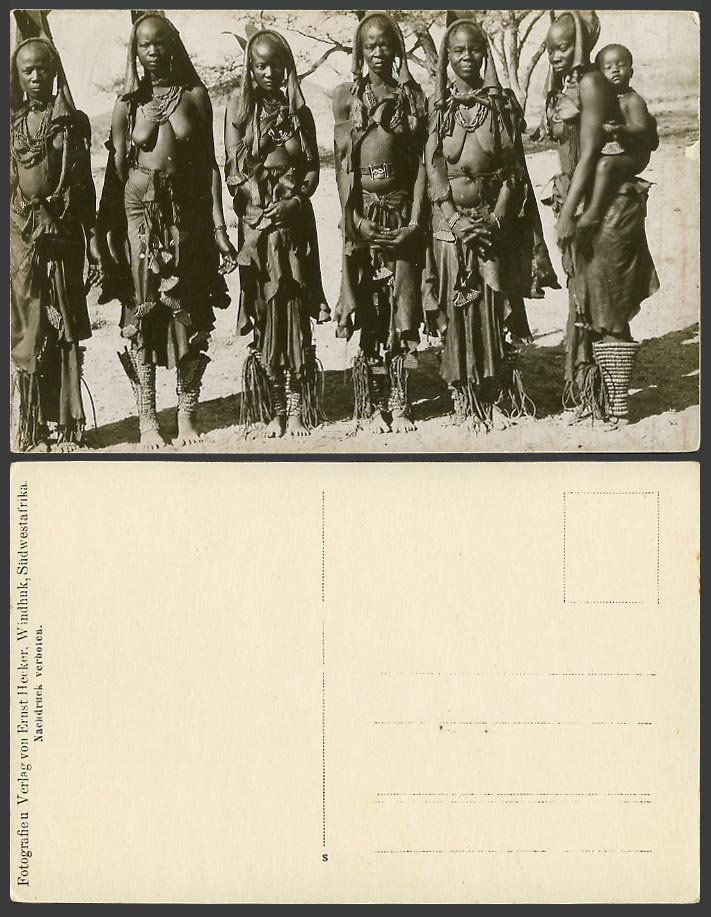 Namibia Windhuk Windhoek S.W. Africa, Native Black Women Baby Old Photo Postcard