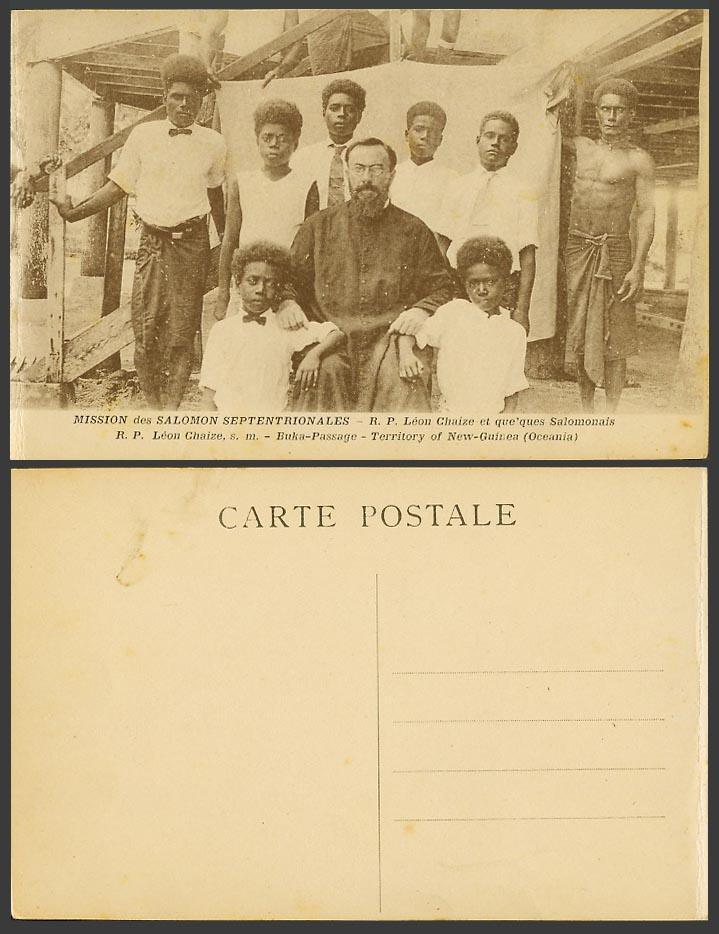 Solomon Islands Old Postcard Leon Chaize, Buka Passage, Territory of New Guinea
