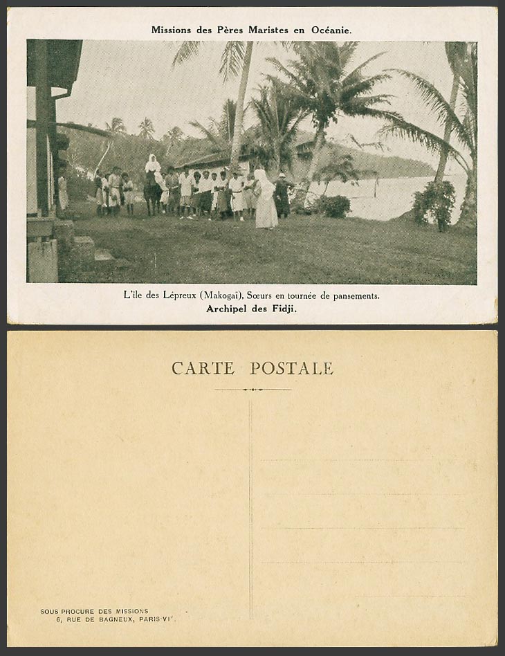 Fiji Old Postcard Lepreux Island Makogai Horse Rider, Sisters, Tour of Dressings