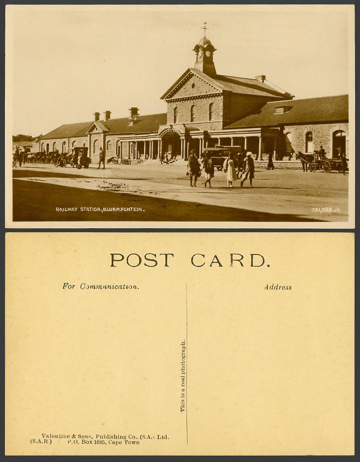 South Africa Old Real Photo Postcard Bloemfontein, Railway Station Train Station