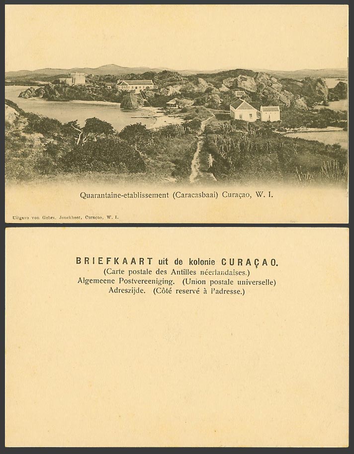 Curacao W.I. Old UB Postcard Quarantaine-Etab Quarantine Institution Caracasbaai