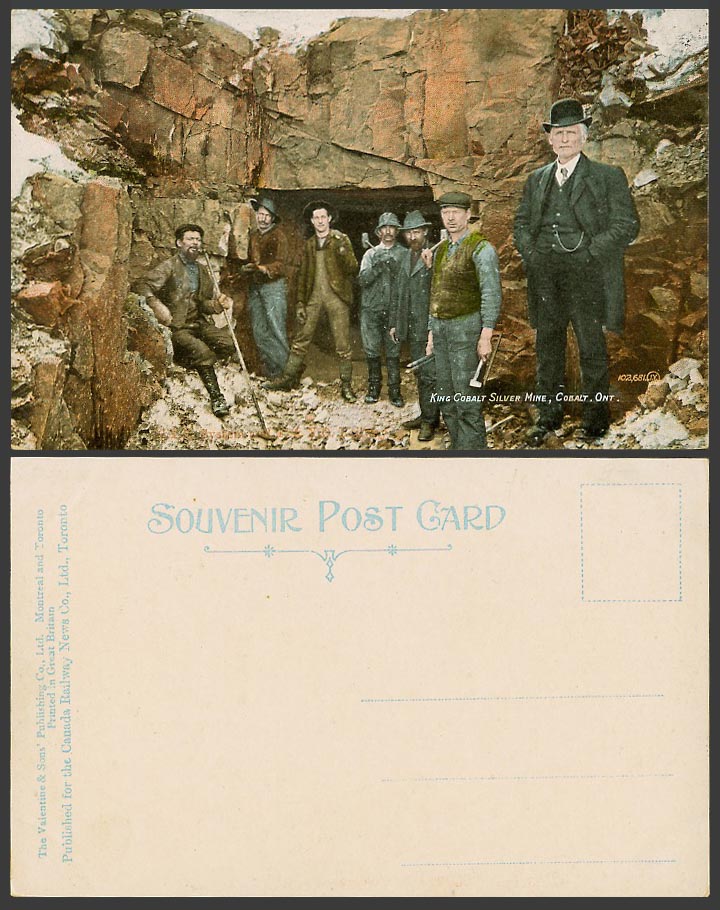 Canada Old Colour Postcard King Cobalt Silver Mine, Cobalt Ontario Miners Mining