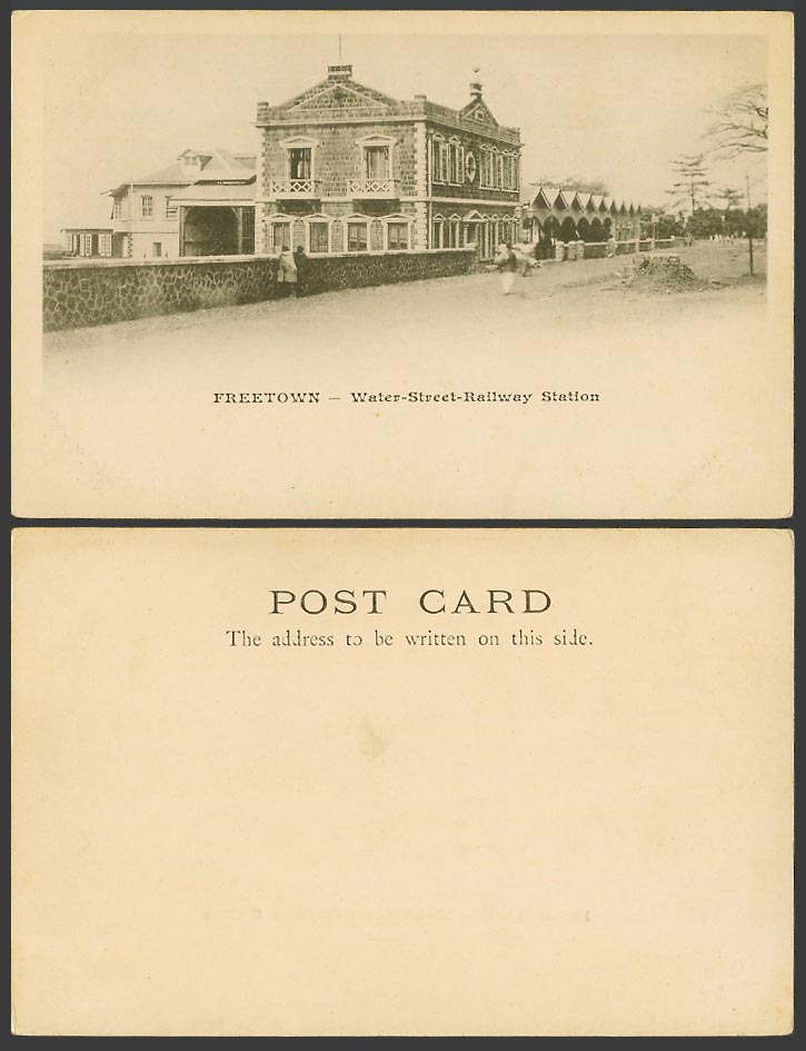 Sierra Leone Old UB Postcard Freetown Water Street Railway Station Train Station