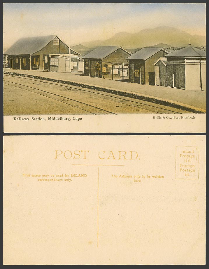 South Africa Old Postcard Middelburg Railway Station Train Station Railroad Cape