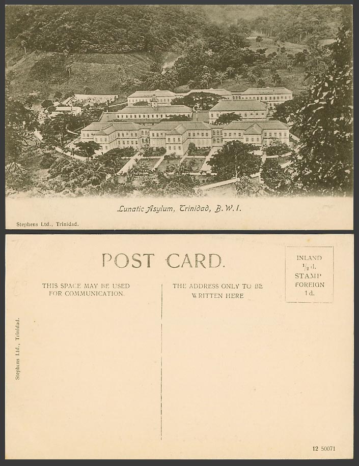 Trinidad Old Postcard Lunatic Asylum, General View Panorama, British West Indies