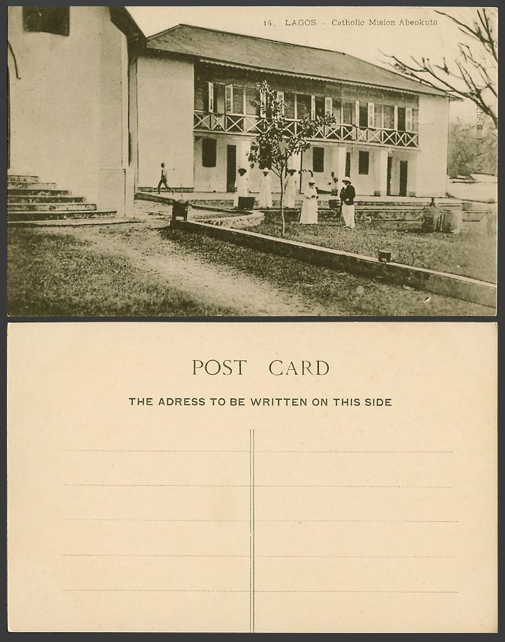 Nigeria Old Postcard Lagos, Catholic Mision Mission Abeokuta, Ogun State, Africa