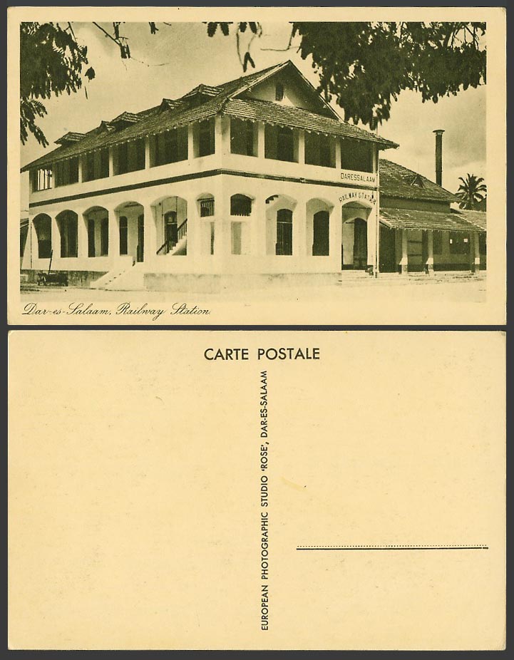 Tanzania Dar-Es-Salaam Railway Station, Dar Es Salaam Train Station Old Postcard