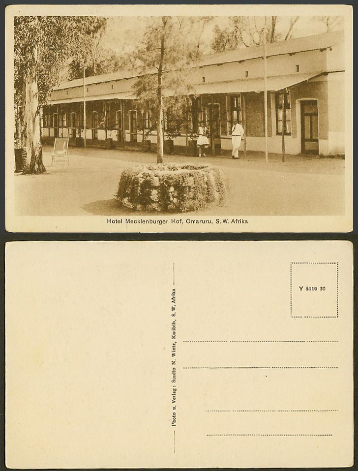 Namibia S.W. Africa Old Postcard Omaruru, Hotel Mecklenburger Hof, Erongo Region