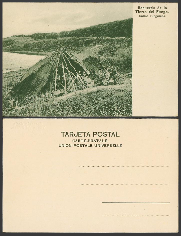 Chile Old Real Photo Postcard Tierra del Fuego Indios Fueguinos Fuegians Indians