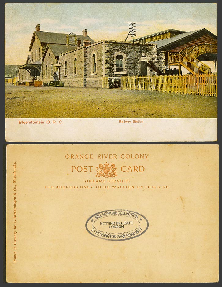 South Africa Old UB Postcard Bloemfontein O.R.C. Train Railway Station, Bridge