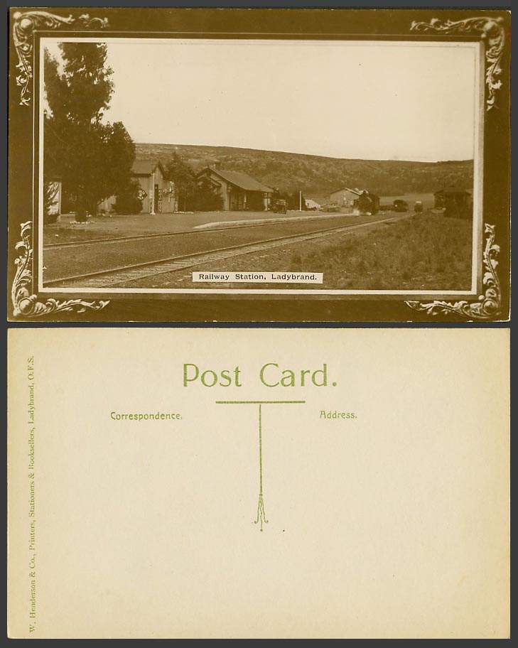 South Africa Old RP Postcard Ladybrand, Train Railway Station, Orange Free State