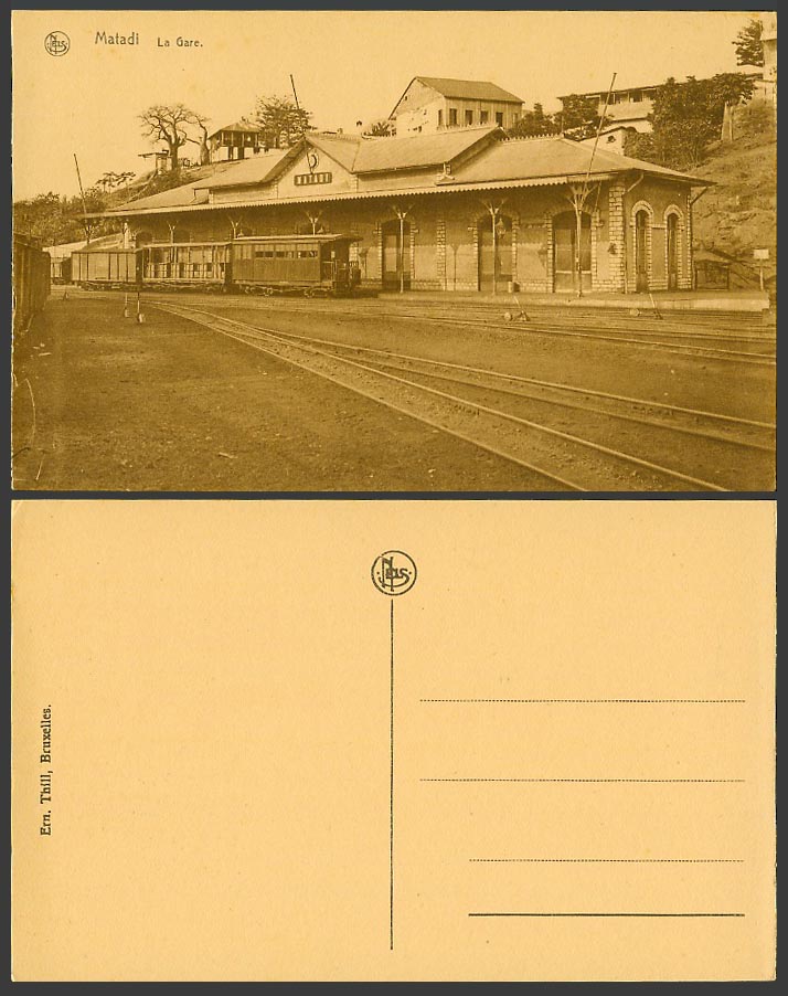 Belgian Congo Old Postcard Matadi, La Gare The Railway Station Railroads & Train