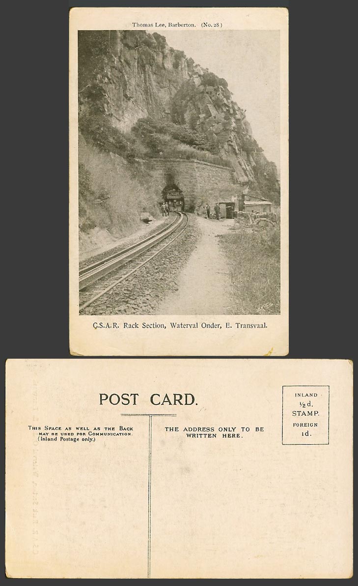 Central South African Railways, Rack Section, Waterval Onder, Train Old Postcard