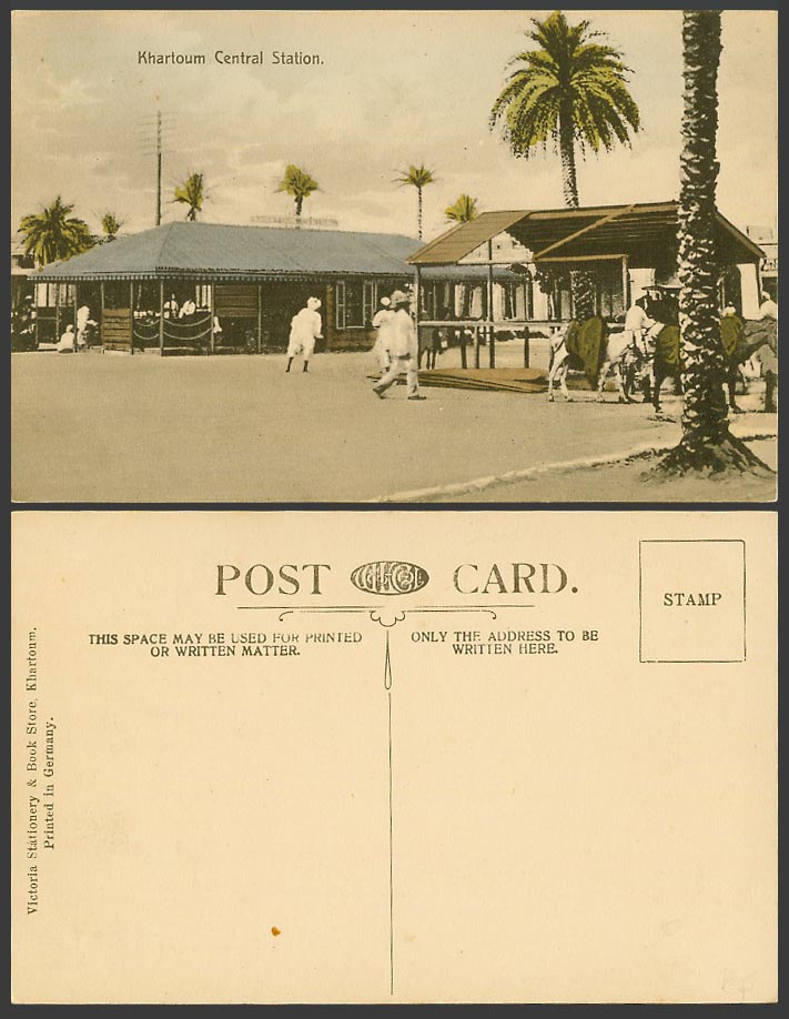 Sudan Old Colour Postcard Khartoum Central Railway Station Train Station Streets