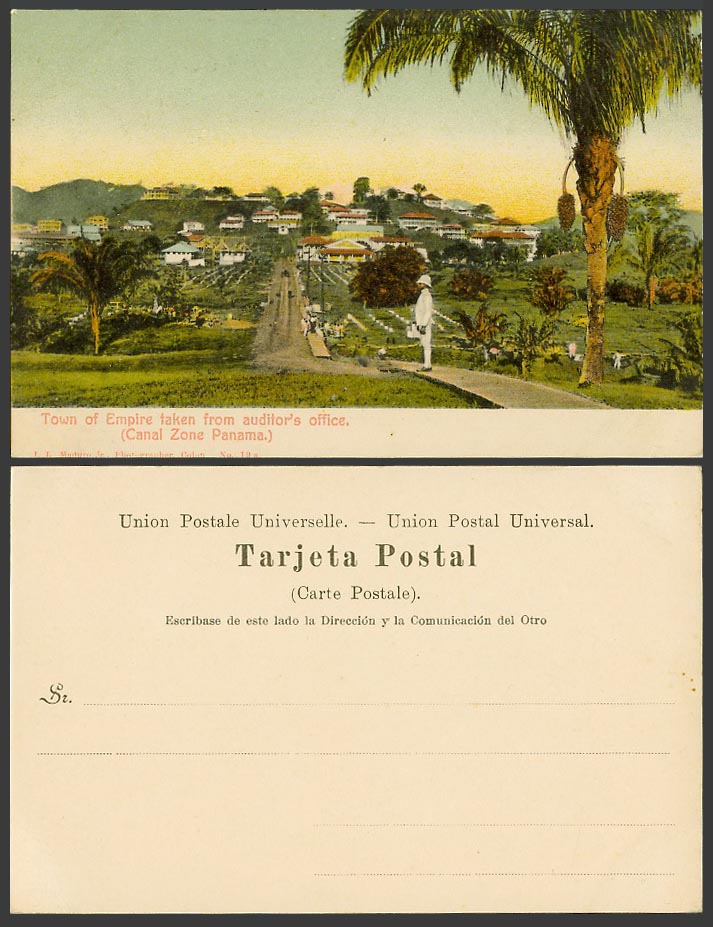 Panama Canal Zone Old Postcard Town of Empire taken from Auditor's Office Street
