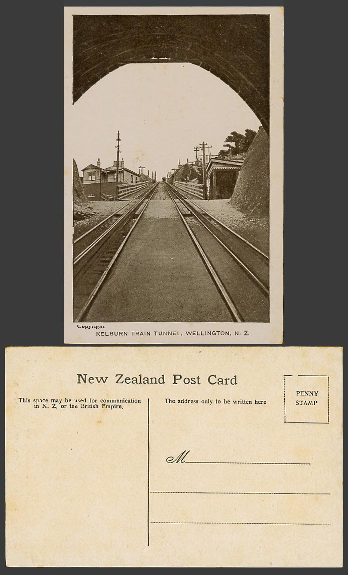 New Zealand Old Real Photo Postcard Kelburne Train Tunnel, Wellington, Railroads