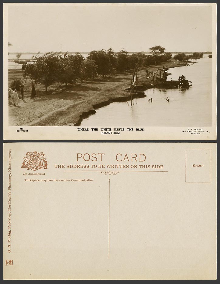 Sudan Old Real Photo Postcard Khartoum, Where the White Meets The Blue, Panorama