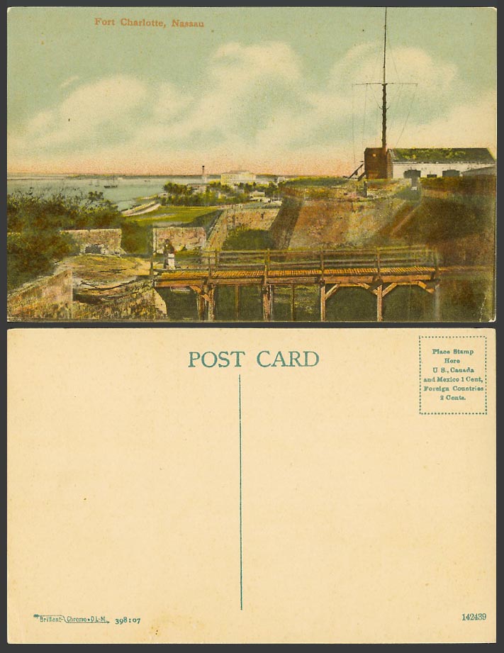 Gold Coast Ghana Nassau Fort Charlotte Fortress Walls Bridge Old Colour Postcard