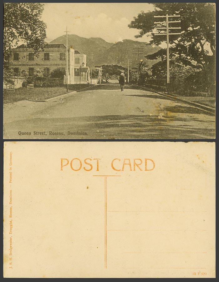 Dominica Old Postcard ROSEAU Queen Street Scene Leeward Islands W.I. West Indies