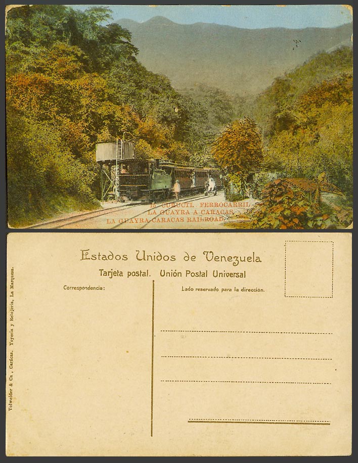 Venezuela Old Colour Postcard La Guayra - Caracas Railroad TRAIN Railway Station
