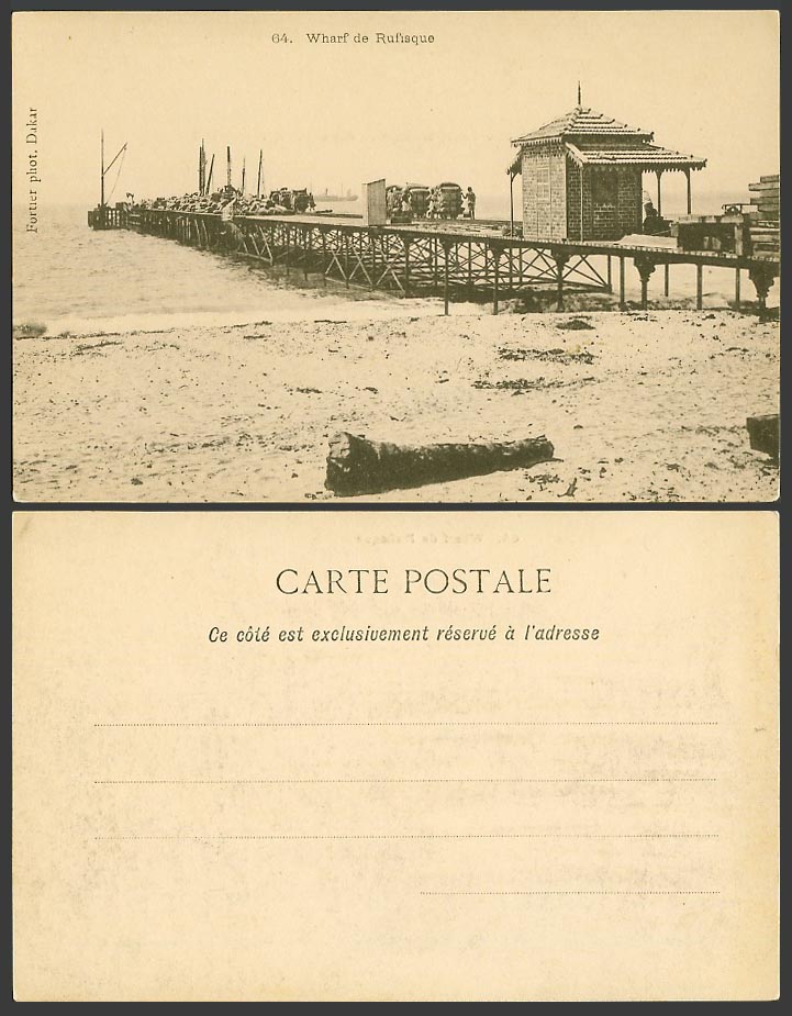 Senegal Old UB Postcard Wharf de Rufisque, Pier Jetty, Beach, Cap-Vert Peninsula