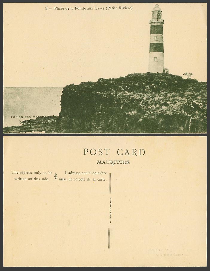 Mauritius Old Postcard Lighthouse, Phare de la Pointe aux Caves Petite Riviere 9