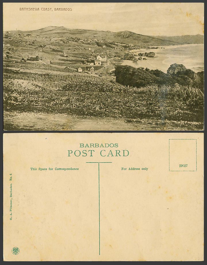 Barbados Old Postcard Bathsheba Coast Seaside Panorama British West Indies B.W.I