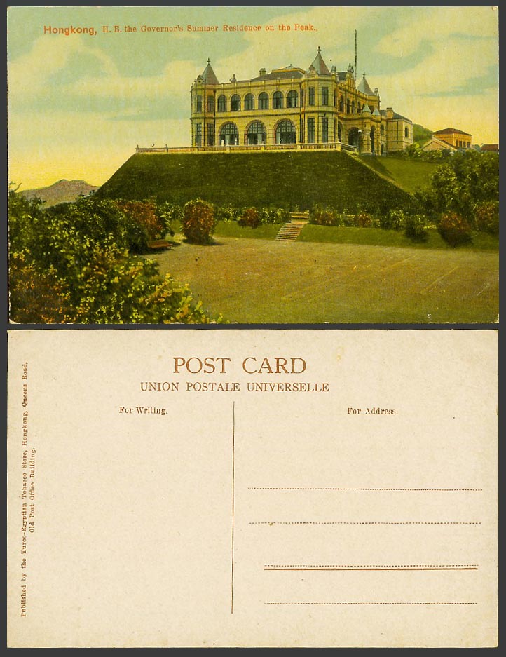 Hong Kong China Old Colour Postcard H.E. Governor's Summer Residence on The Peak