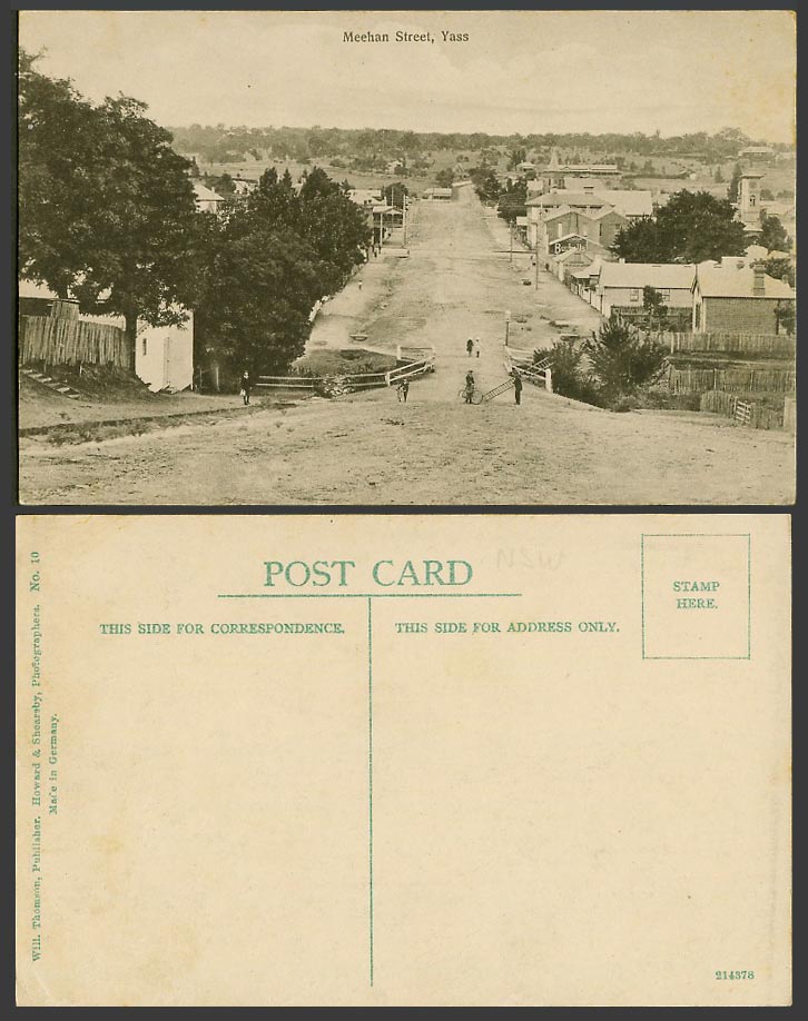 Australia Old Postcard Yass Meehan Street Scene Panorama, New South Wales N.S.W.