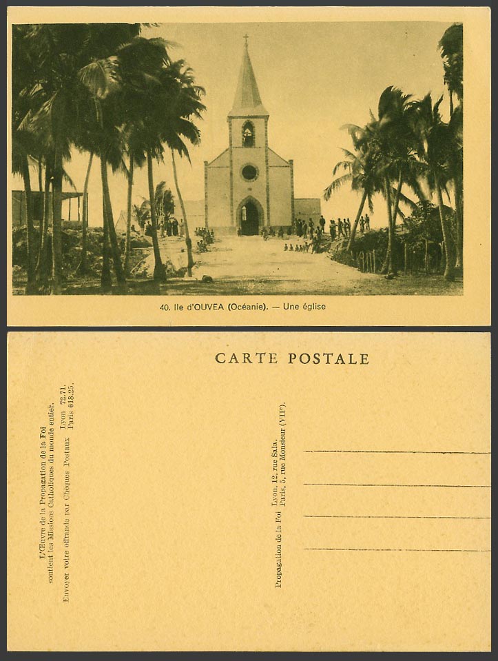 New Caledonia Ouvea Uvea Island Old Postcard Une eglise a Church Loyalty Islands