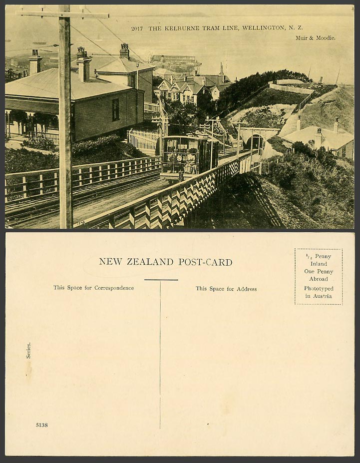 New Zealand Old Postcard The Kelburne Tram Line Tramway Tunnel Wellington, Train