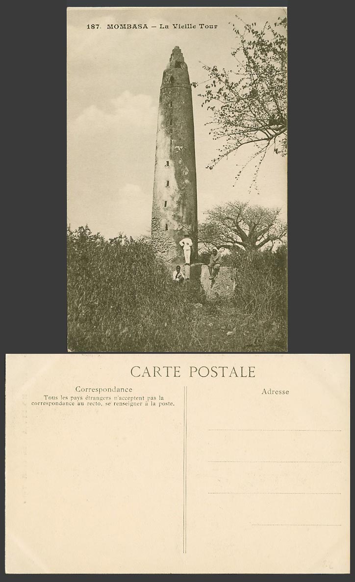 Kenya Old Postcard MOMBASA La Vieille Tour, The Old Tower, Built in 17th Century