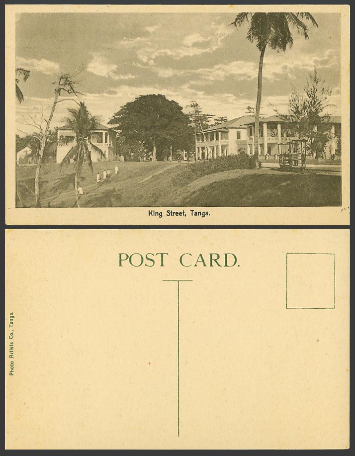 Tanga Tanzania Old Postcard King Street Scene Palm Trees Photo Artists Co. Tanga