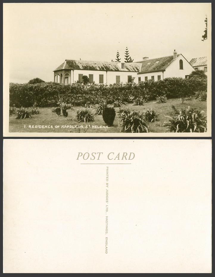 St. Helena Old Real Photo Postcard Residence of Napoleon, Longwood House, Garden