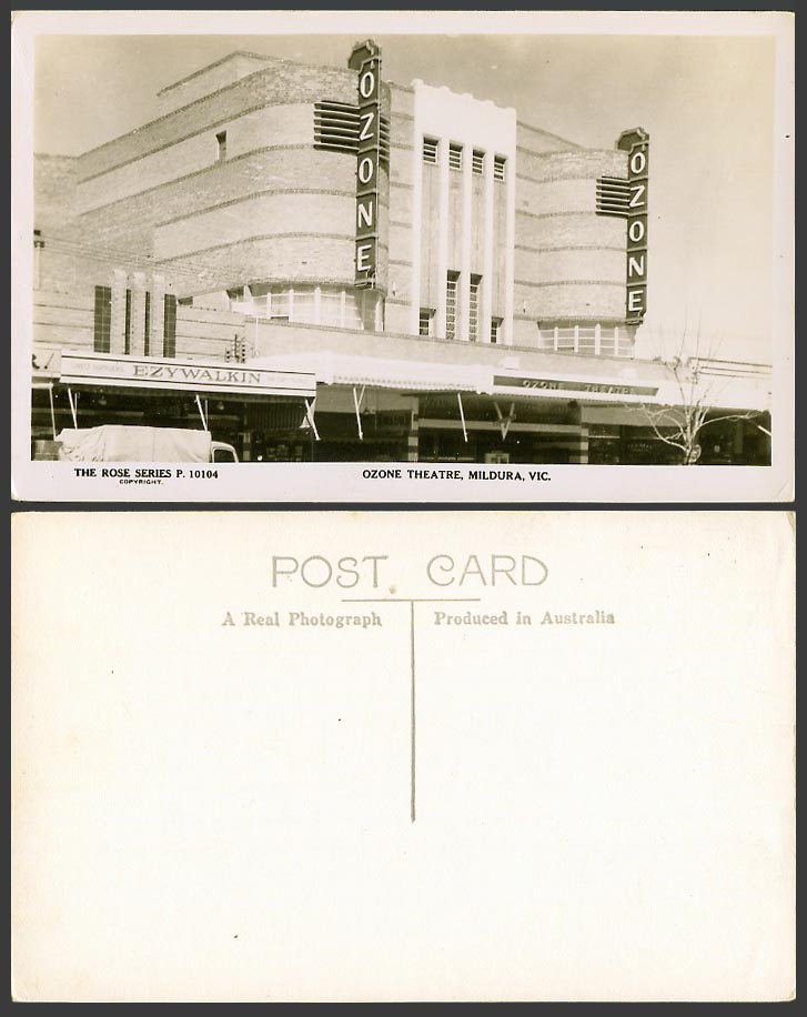 Australia Old Real Photo Postcard Mildura Ozone Theatre, Ezywalkin VIC. Victoria