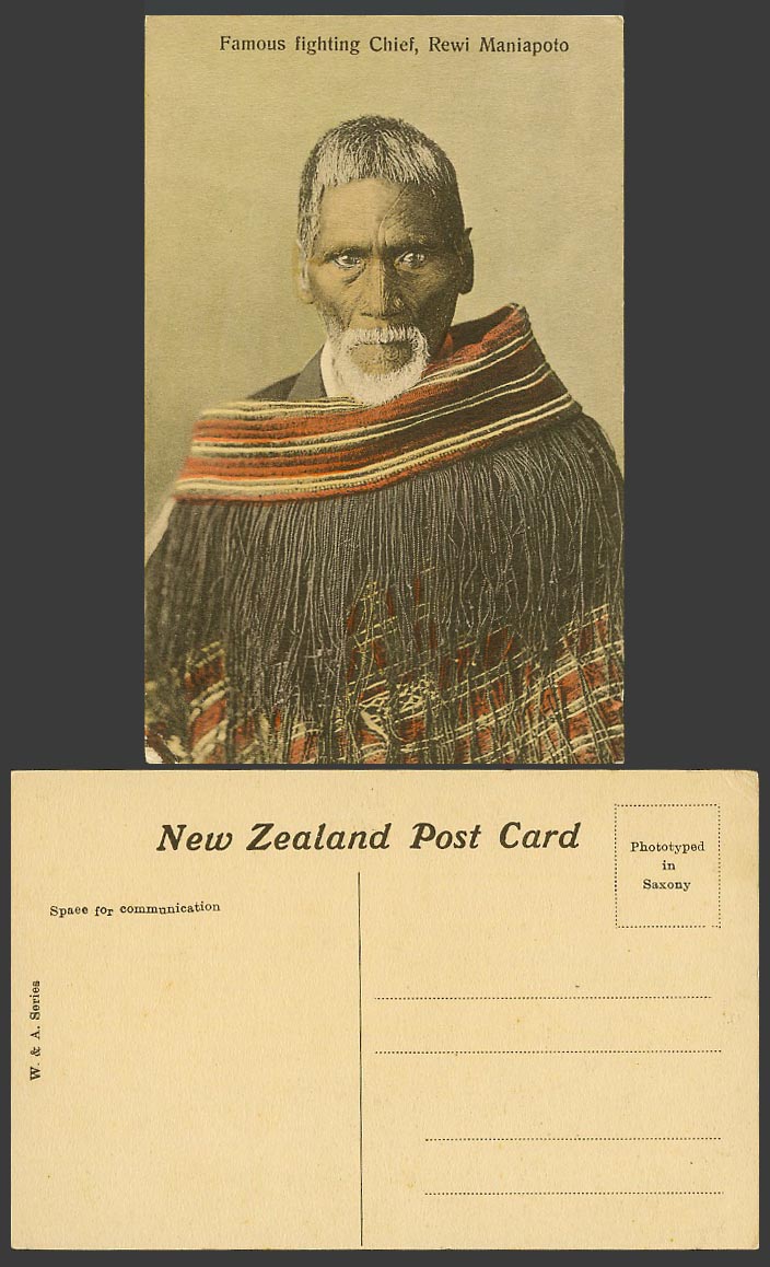 New Zealand Old Postcard Famous Fighting Chief Rewi Maniapoto Manga Tra Costumes