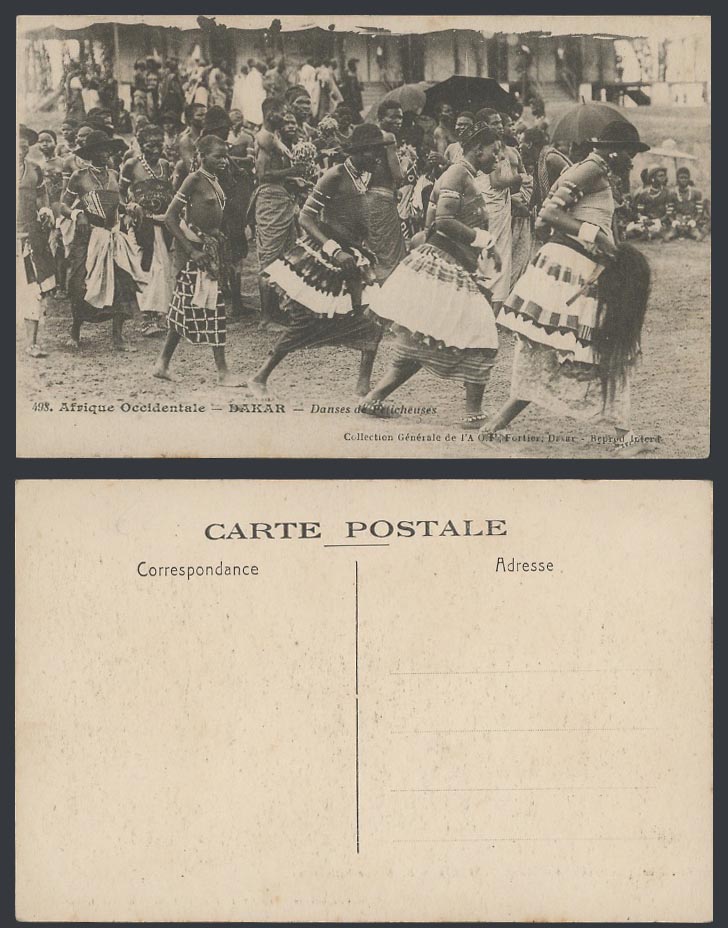 Senegal Old Postcard Dakar, Danses de Feticheuses, Fetish Dance Dancers Dancing