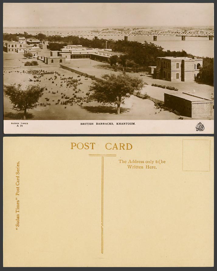 Sudan Old Real Photo Postcard Khartoum British Barracks, Military Barrack Bridge