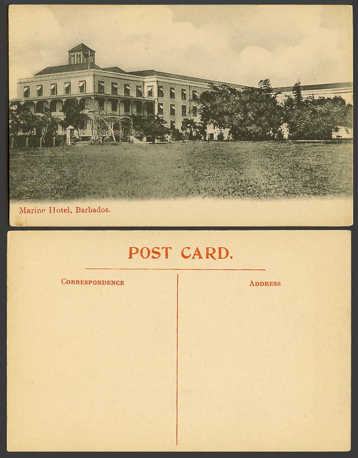 Barbados Old Postcard Marine Hotel Buildings - British West Indies. B.W.I. BWI.
