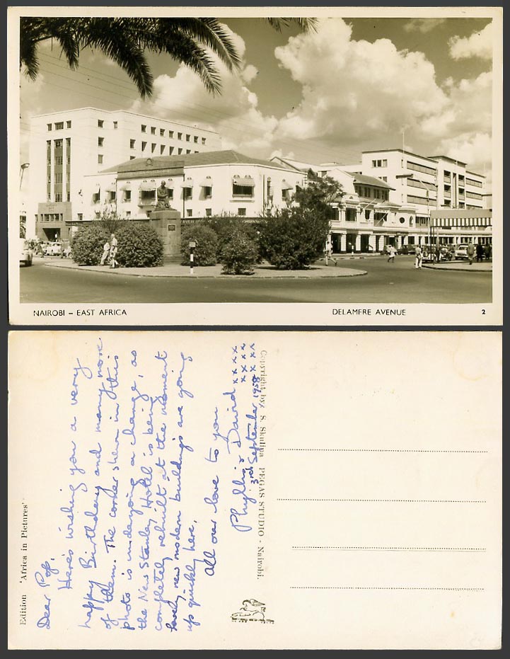 Kenya Old Postcard Nairobi Delamere Avenue Barclays Bank DCO Mackinnons Building