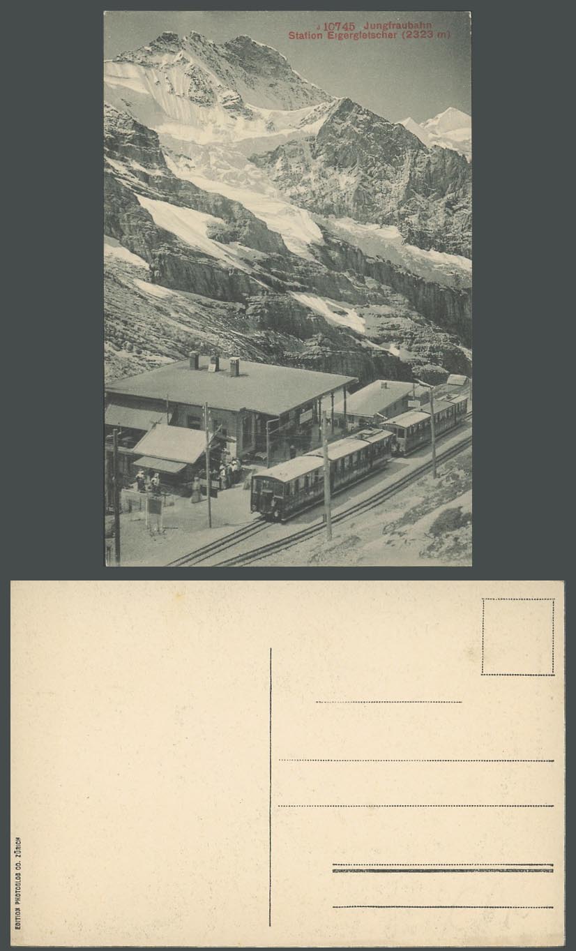 Swiss Old Postcard Jungfraubahn, Train Railway Station, Eigergletscher, GLACIER