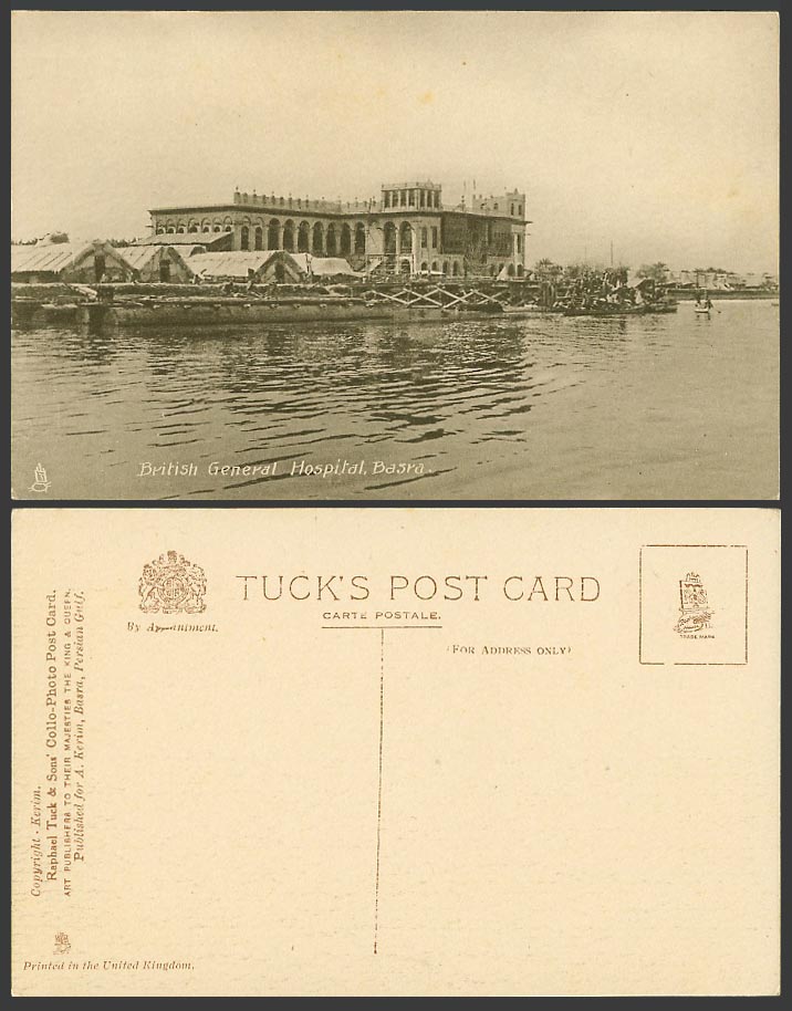 Iraq Old Postcard BASRA British General Hospital Tuck's Collo-Photo for A. Kerim