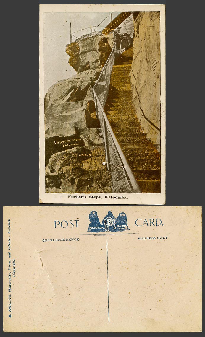 Australia Old Colour Postcard Katoomba Furber's Steps New South Wales N.S.W. NSW