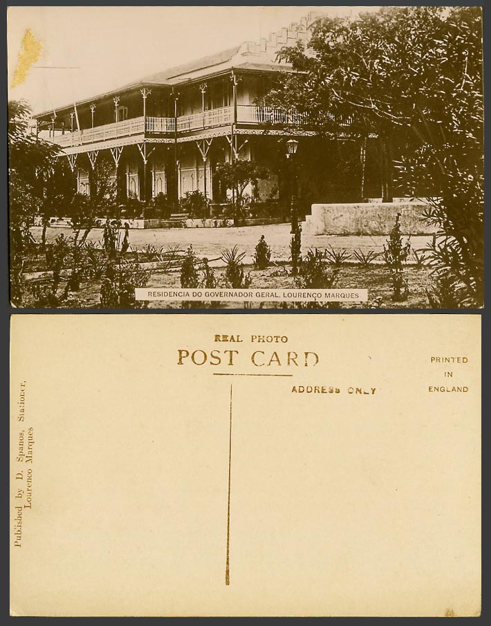 Lourenco Marques Old RP Postcard Governor General's Residence, Maputo Mozambique