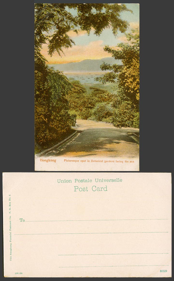 Hong Kong Old Colour Postcard Picturesque Spot, Botanical Gardens Facing The Sea