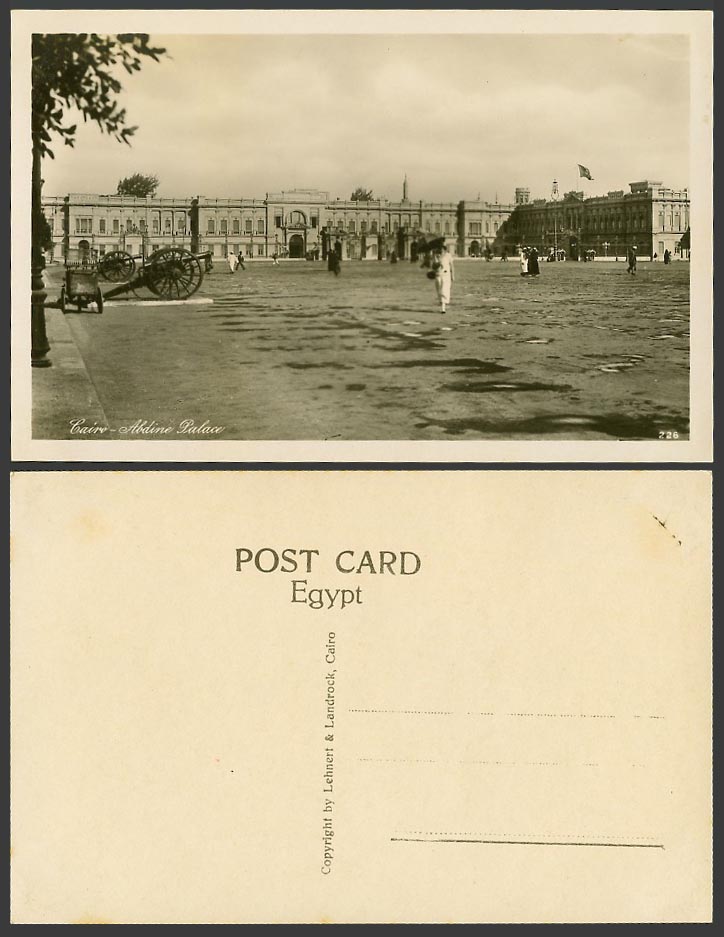 Egypt Old Real Photo Postcard Cairo Palais Khedivial Abdine Palace Cannon No.226