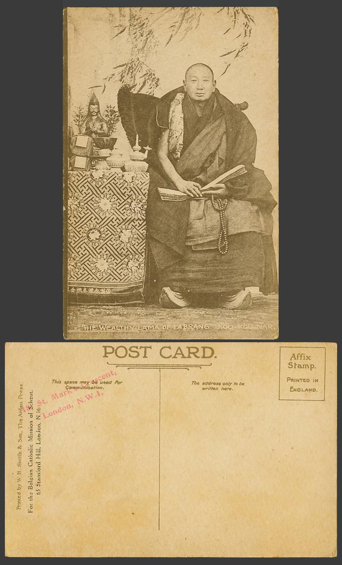 TIBET China Old Postcard The Wealthy Lama of Labrang, Kou-Kou-Nar, Costumes 拉卜楞寺