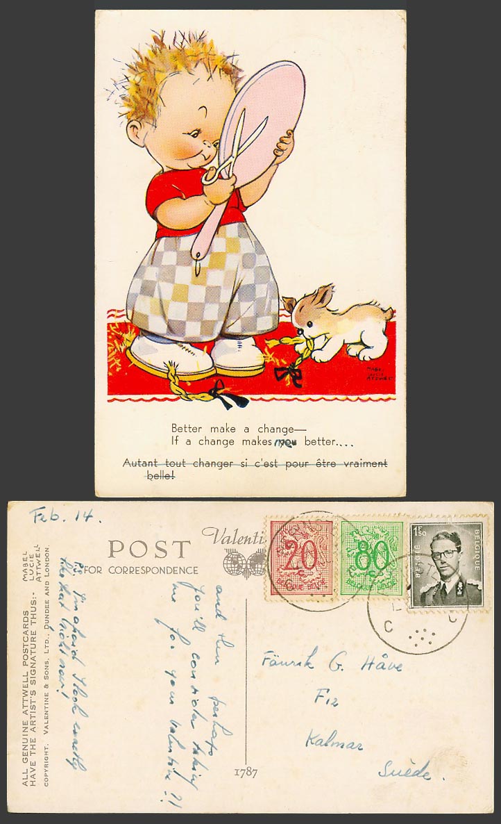 MABEL LUCIE ATTWELL 1950 Old Postcard Better Make Change if Make You Better 1787