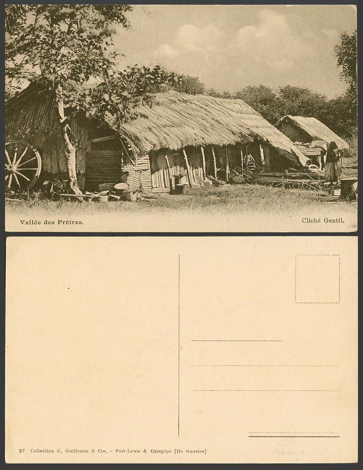 Mauritius Old Postcard Vallee des Pretres Vallée des Prêtre Port Louis Houses 37